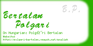 bertalan polgari business card